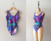 1980s bathing suit / vintage 80s swimsuit / Ruthless People maillot