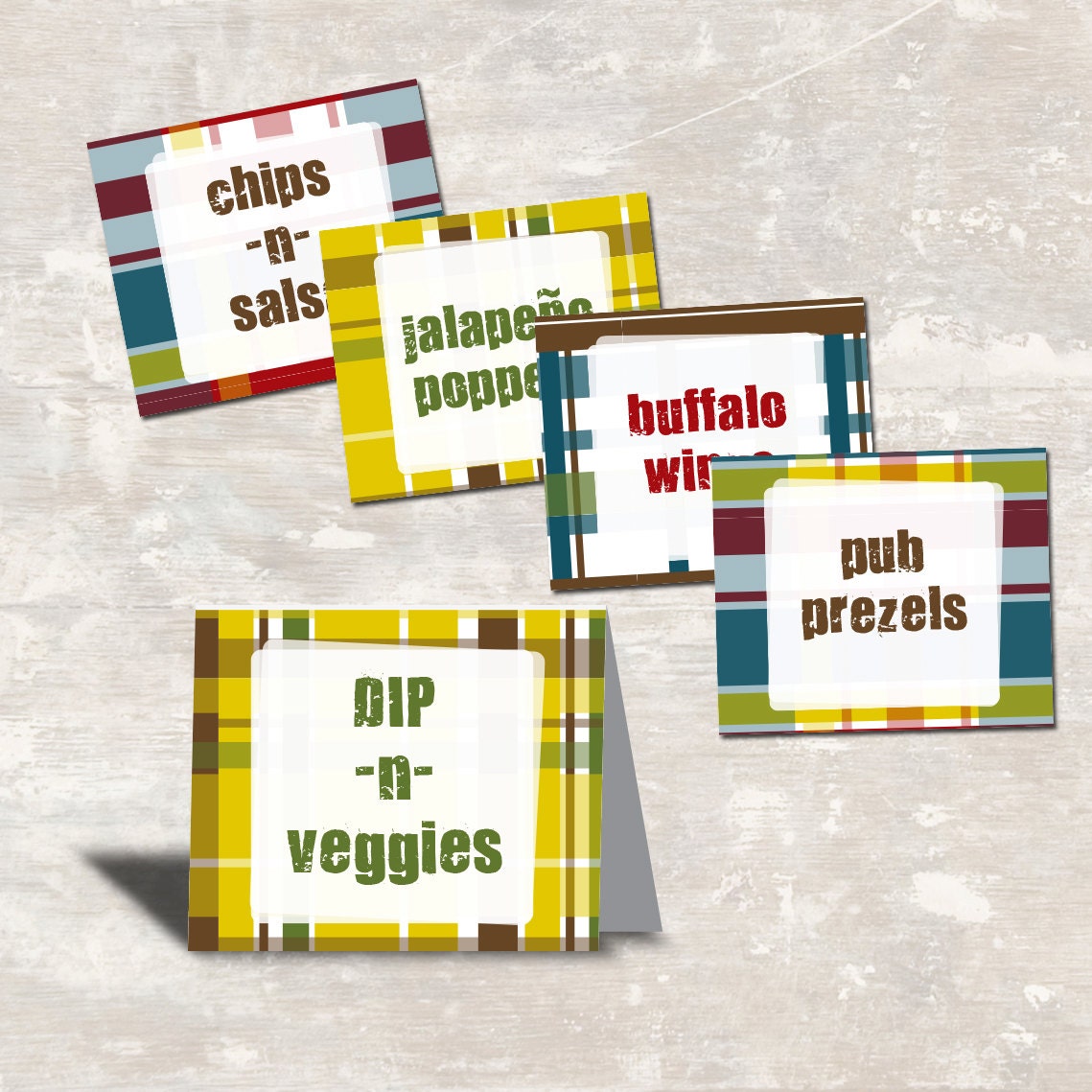 Plaid Flannel Beer Tasting Birthday Party Food Labels (set of 8) PRINT & SHIP Il_570xn