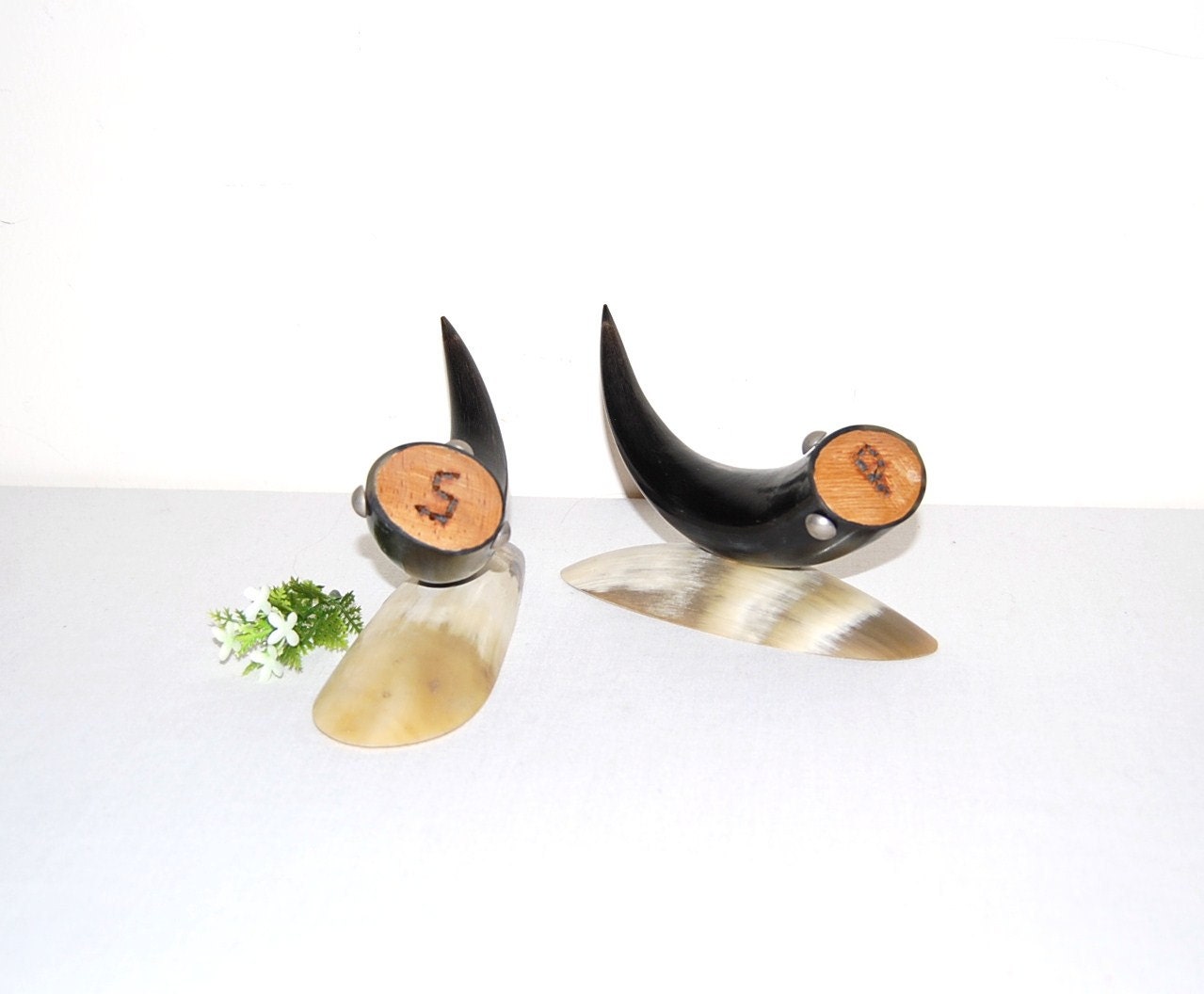 Vintage Western Horn Salt and Pepper Shakers