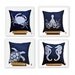 Sea Creatures Pillow Covers, 18 x 18 Throw Pillow Covers - set of 2, Navy Blue Pillow White Nautical Embroidery, CHOOSE THE DESIGN