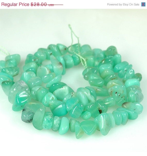 ON SALE Seafoam Green CHRYOPRASE gemstone nugget beads - full strand 16 inches