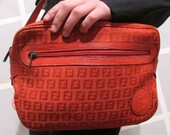 Faux Fendi Purse Red Logo with Epi Leather 1980s