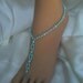 Aqua Blue Beach Barefoot Sandals, Foot Jewelry for the Beach Bride, Wedding Sandals