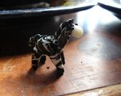 Zebra lampwork bead