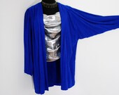 vintage 1980s draped cobalt blue woven SUMMER lagenlook jacket medium