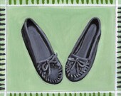 Grey Mocassins PRINT of an Original Acrylic Painting