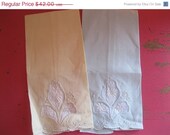 50% OFF storewide sale vintage LINEN napkins hand towel rare 1950s pastel blue yellow made in PORTUGAL Nwt lot set of 2