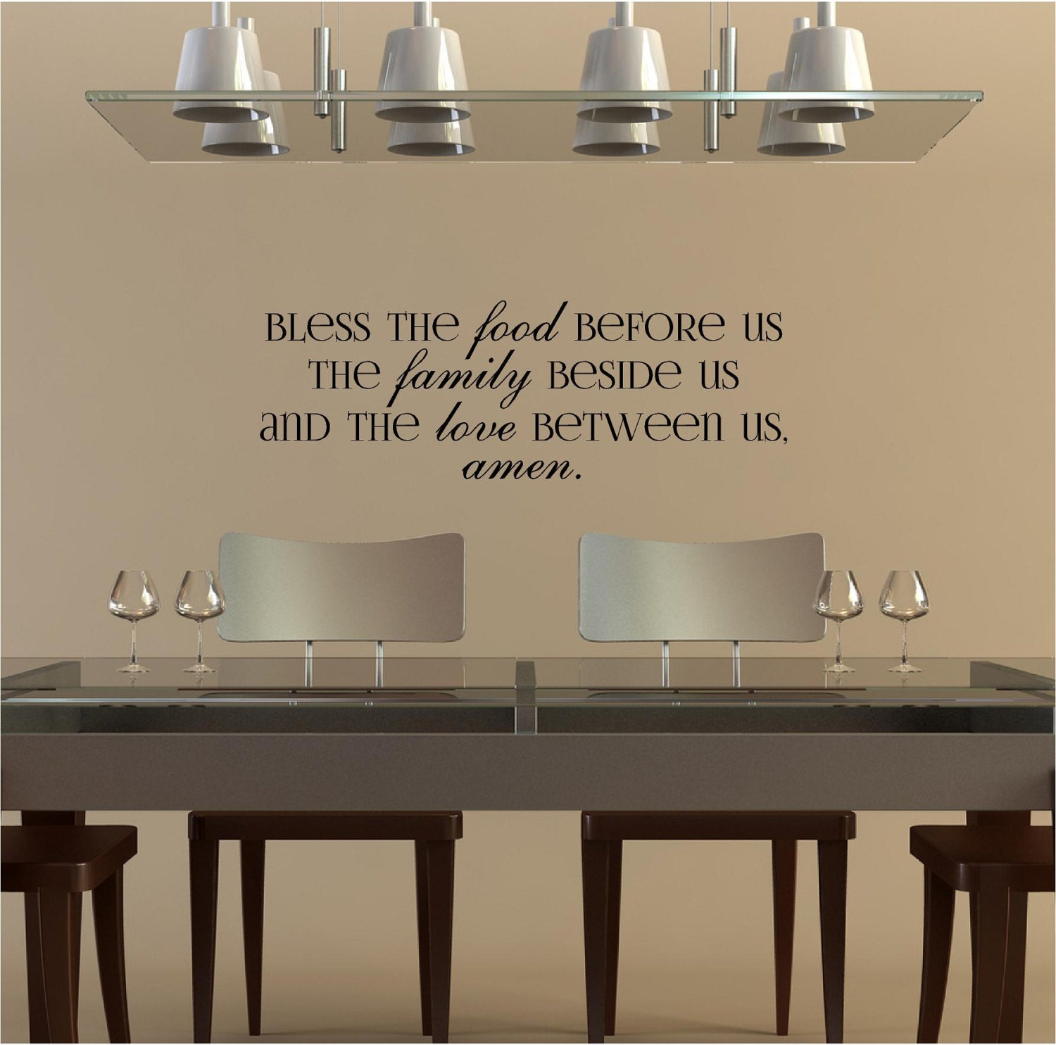 Bless The Food Before Us, The Family Beside Us And The Love Between Us, Amen vinyl wall decal