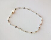 Victorian Garden Czech Crystal Wire Wrapped Chain Link Anklet - Ankle Bracelet