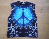 Peace Sign Sleeveless Tie Dye Size Large