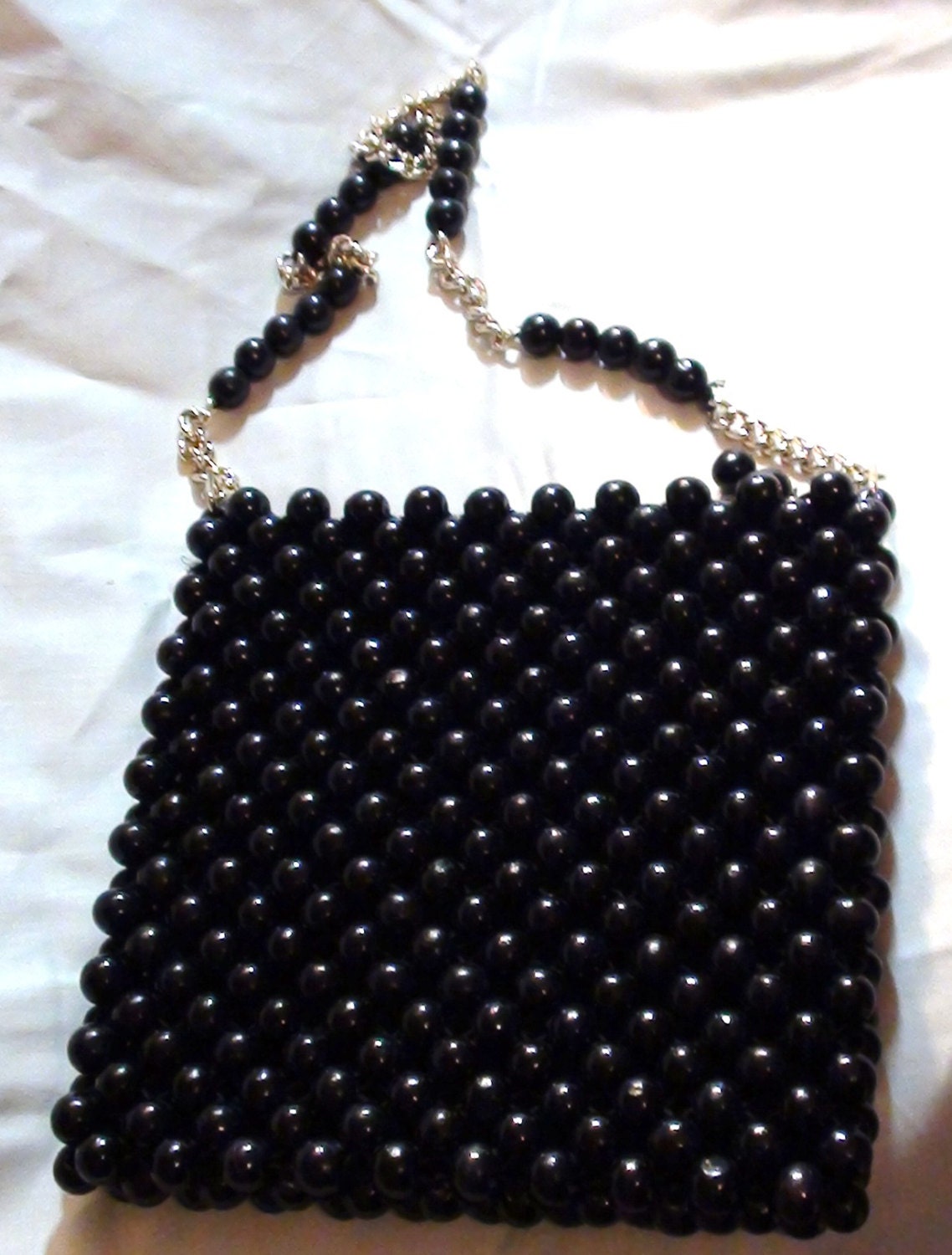1960s Hippie Hobo Dena of Dallas Vintage Wooden Beaded Purse made in Japan retro all the way