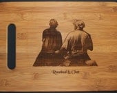 Your custom photo engraved on a Bamboo Cutting Board with Laser Engraving - Personalized  13 x 9.5