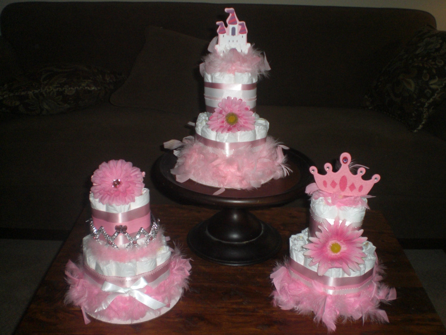 Princess Diaper Cake Baby Shower by bearbottomdiapercakes on Etsy