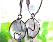 OM Unconditional Love - Earrings / Rose Quartz , Karen Hill Tribe OM pendants