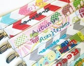 SALE SALE SALE Pacifier Clip Set - Any Two Personalized Pacifier Clips - Universal ( ribbon loop) or Snap - GumDrop Soothie Mam Avent