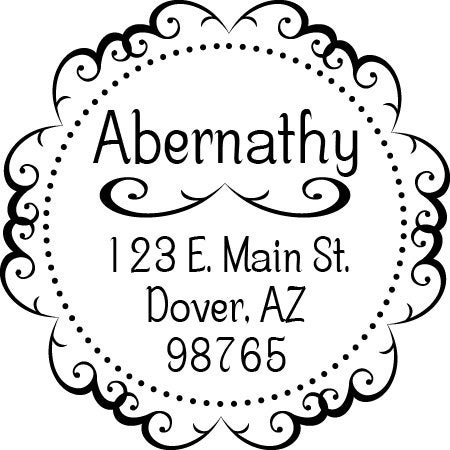Round Custom Return Address Rubber Stamp