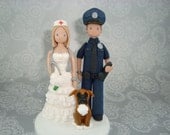 Police Officer & Nurse Costomized Wedding Cake Topper