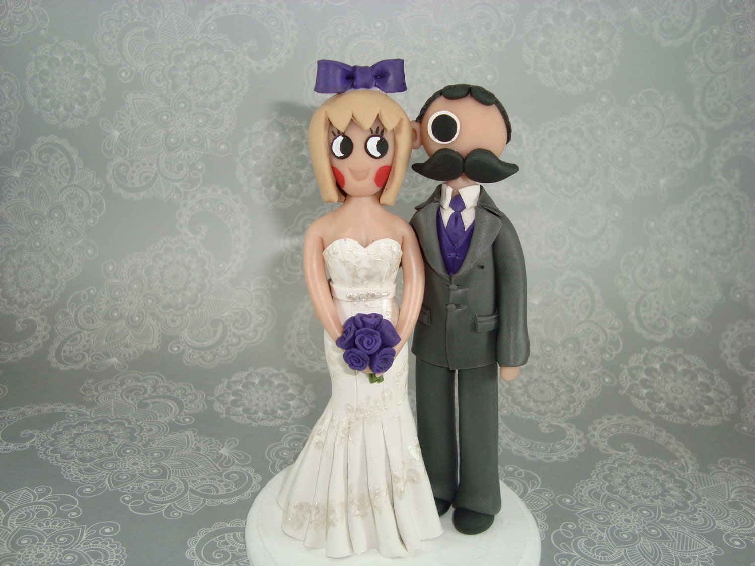 Custom Made Natty Boh & Utz Girl Wedding Cake Topper