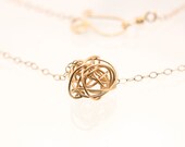 Eco Friendly 14kt gold fill Storm Necklace Gold Knot necklace