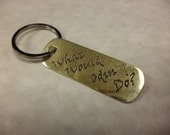 What Would Odin Do etched brass keychain