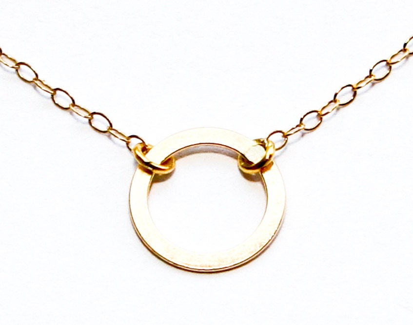Gold karma necklace - simple gold necklace - gold circle necklace - minimalist necklace - gold jewelry - eternity necklace