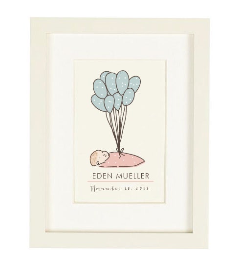 Baby Balloon Birth Announcement Artwork