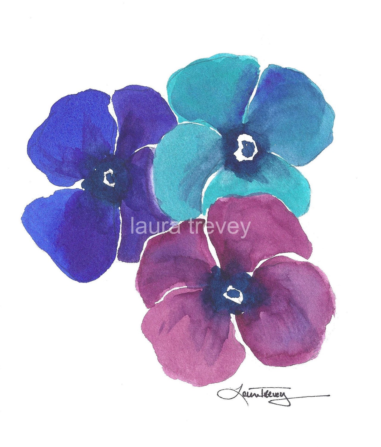 Pansies Watercolor Print