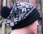 Nordic Hat with Bobble.  PDF Knitting PATTERN  Instant Download