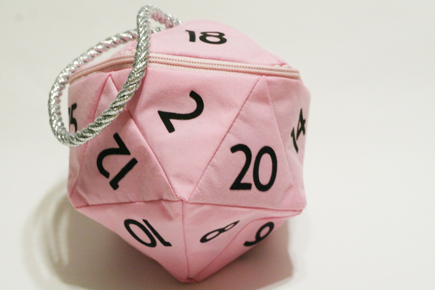 Pink and Black D20 Gamer Dice Bag (Large), Dungeons and Dragons, D&D, gamer, coin purse bag, geek, tabletop gaming