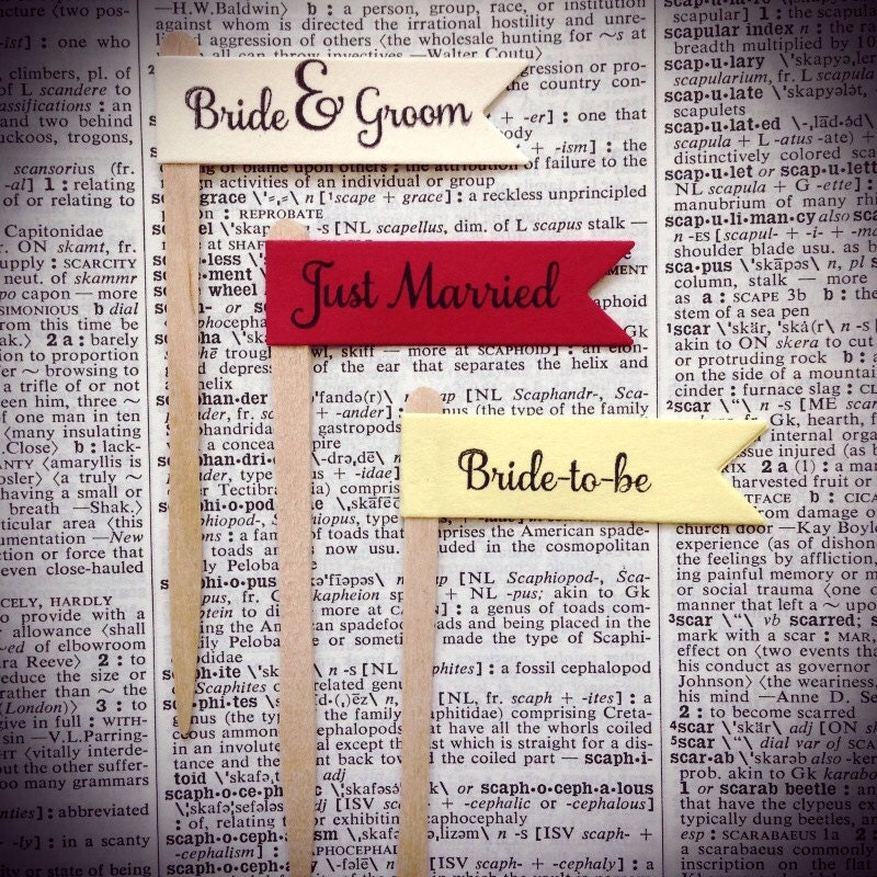 Bride and Groom, Just Married, Bride to be, Cupcake toppers