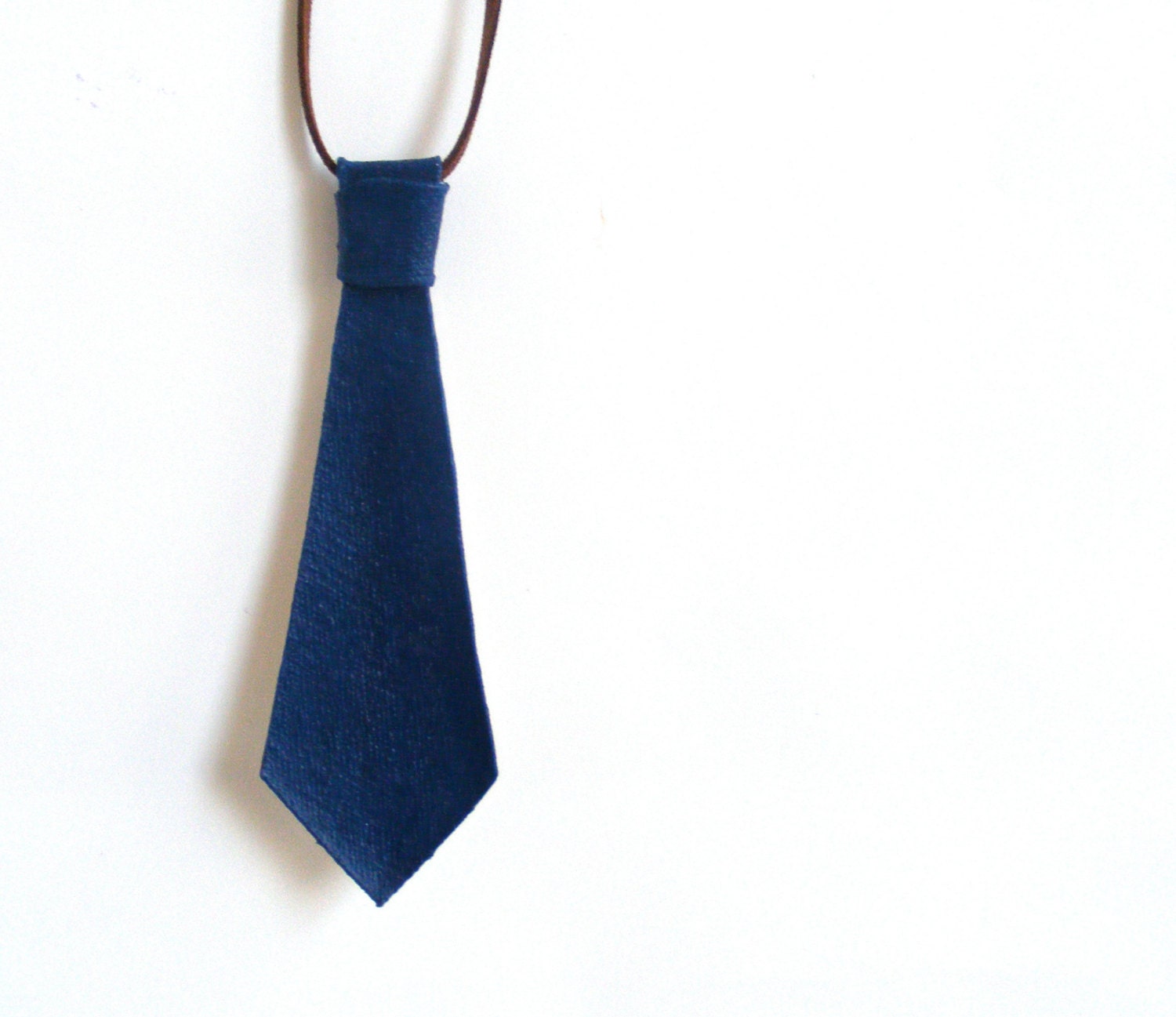 Blue Tie Necklace. Mini Canvas Pendant. UV protected. Original Painting. Adjustable Chain. Handmade by Calico City