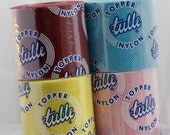 Vintage Ballerina Tulle - 25 yd spools -  3" wide - asst colors - original package - Only Reds, Yellow, 1 Mauve left