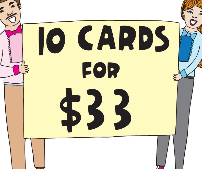 Bulk Card Discount - 10 cards for 33 bucks