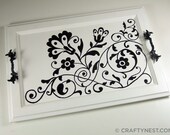 Salvaged cupboard door serving tray