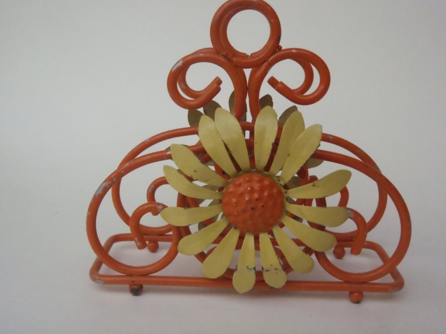 Vintage Mod Flower Power Napkin Holder Letter Holder 1960s