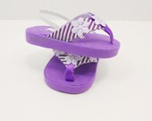 american girl doll flip flops sandals purple flowers fit 18" dolls