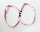 Blossom HEADBAND - Pink, Women, Girl, Crochet, Lovely, Beautiful, Accessory, Purple Wood Bead, Elastic, Stretchy, Boho, Yarnival.