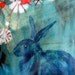 Woodland Rabbit blossoms-Mandolin Blue, Original