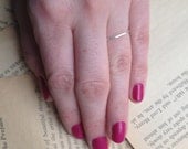 ONE Thin sterling silver ring, hammered texture in custom size