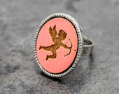 Valentine's Day Ring - Cupid (Neon Coral) - OnceAgainSam