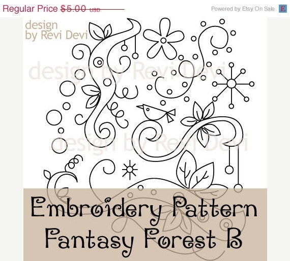 ON SALE Fantasy Forest B 15002 - Cute Embroidery Pattern - Pdf download
