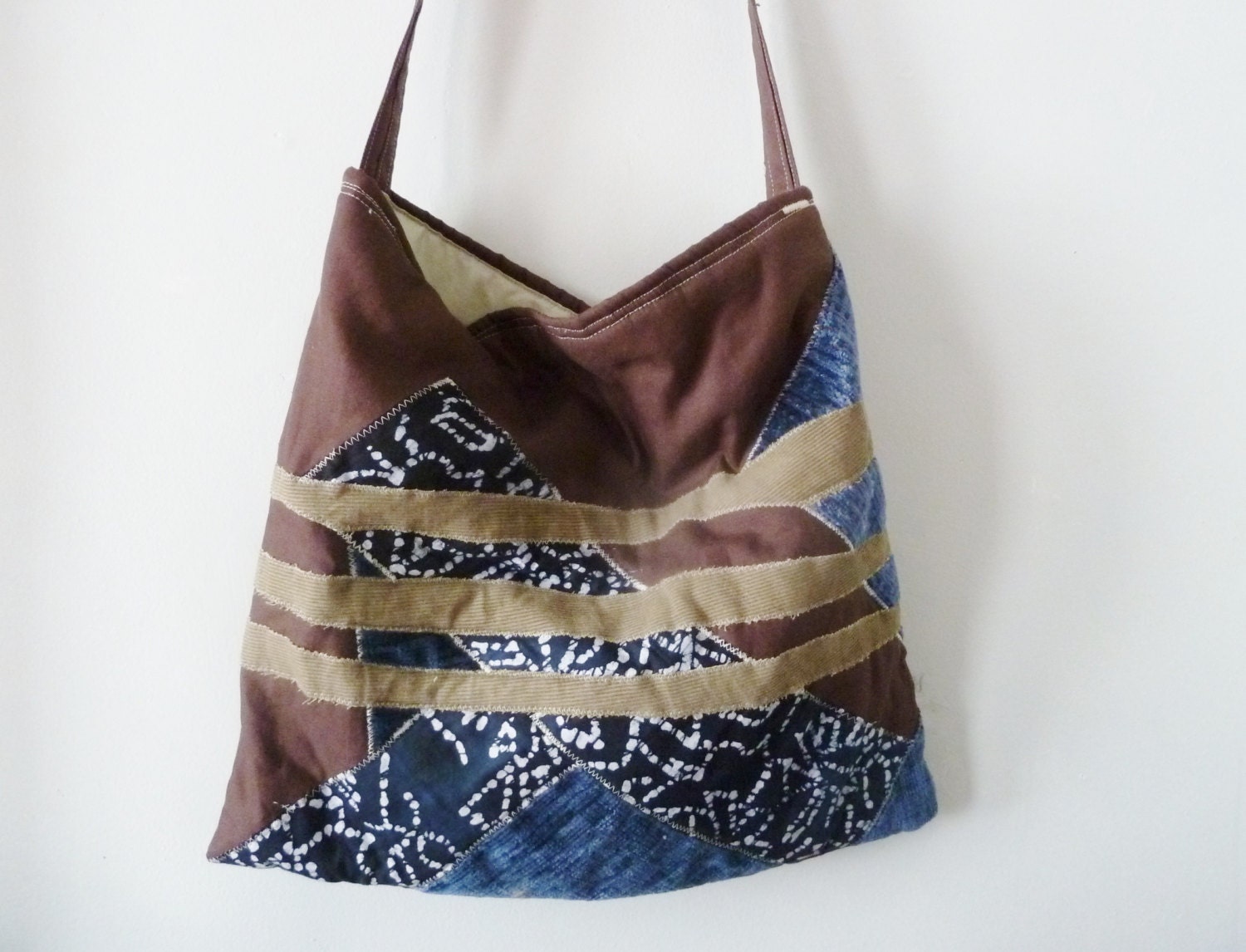the mocha three swipes bag ... eco-friendly, large, crossbody bag