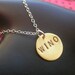 WINO--Brass Disc Necklace, Mixed Metal Necklace, Wine, Alcoholic, Drunk, Addiction, Modern, Metal Taboo