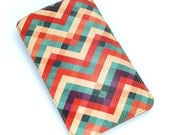 Leather Samsung Galaxy range / HTC One case - Tribal check chevrons
