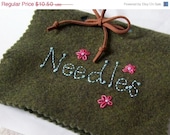 MEMORIAL DAY SALE Needle Book, Needle Case, Felt Needle Book, Hand Embroidery
