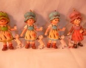 4 Ornaments - Girls in Bonnets - 3 from Hong Kong