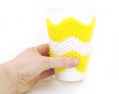 Chevron Yellow and White Coffee Cup Cozy Tea Cup Cozy