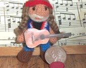 Willie Nelson Miniature Thread Artist Crochet Doll  Ready to Ship
