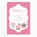 Custom Pink and Green Cupcake Printable DIY Invitation 5x7