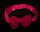Hot Pink and Fuchsia Tie Dyed Toddler Headband with Bow